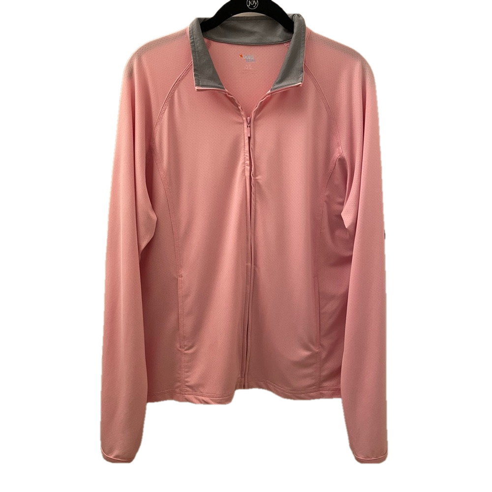 Bold Spirit Vintage Lt Pink Full Zip Perforated Mesh Jacket Grey Collar & Stripe - Picture 2 of 16